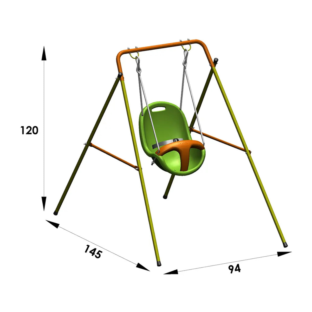 Balancelle bébé métal 1,2 m EMMA - 1 enfant