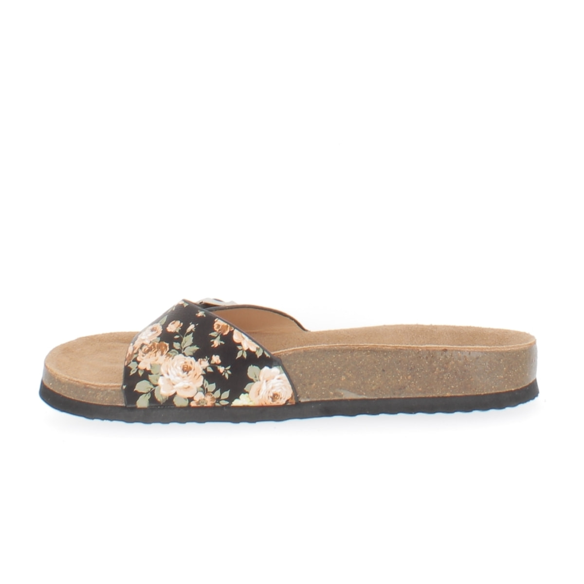 Superga Ciabatta Soft Footbed 1 fibbia nero stampa flowers brown S11S867