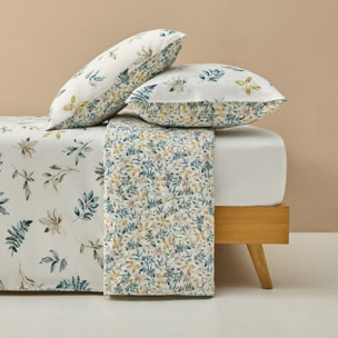 Funda nórdica algodón hojas en rama Folo color verde 100% Algodón percal