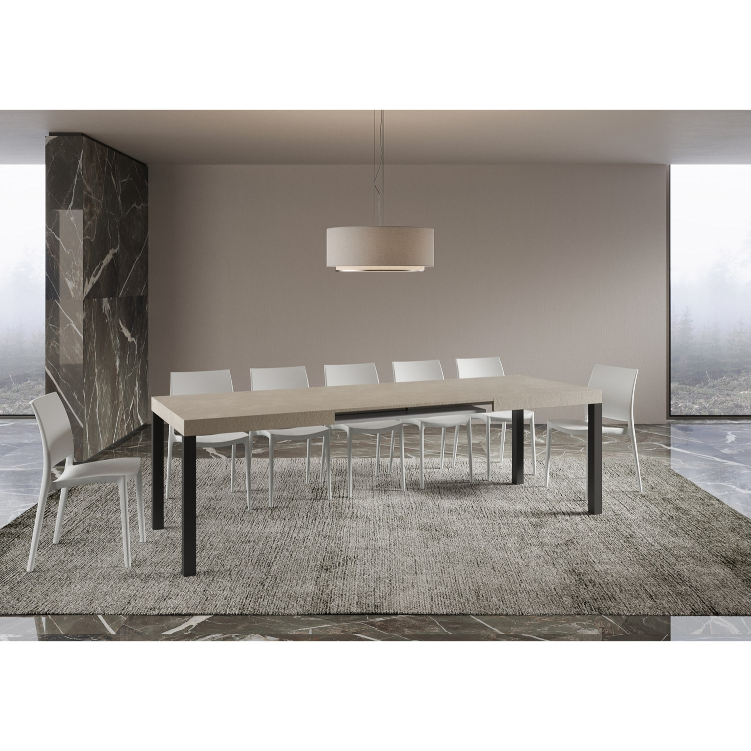 Mesa extensible 80x160/244 cm Everyday Cachemira estructura Antracita