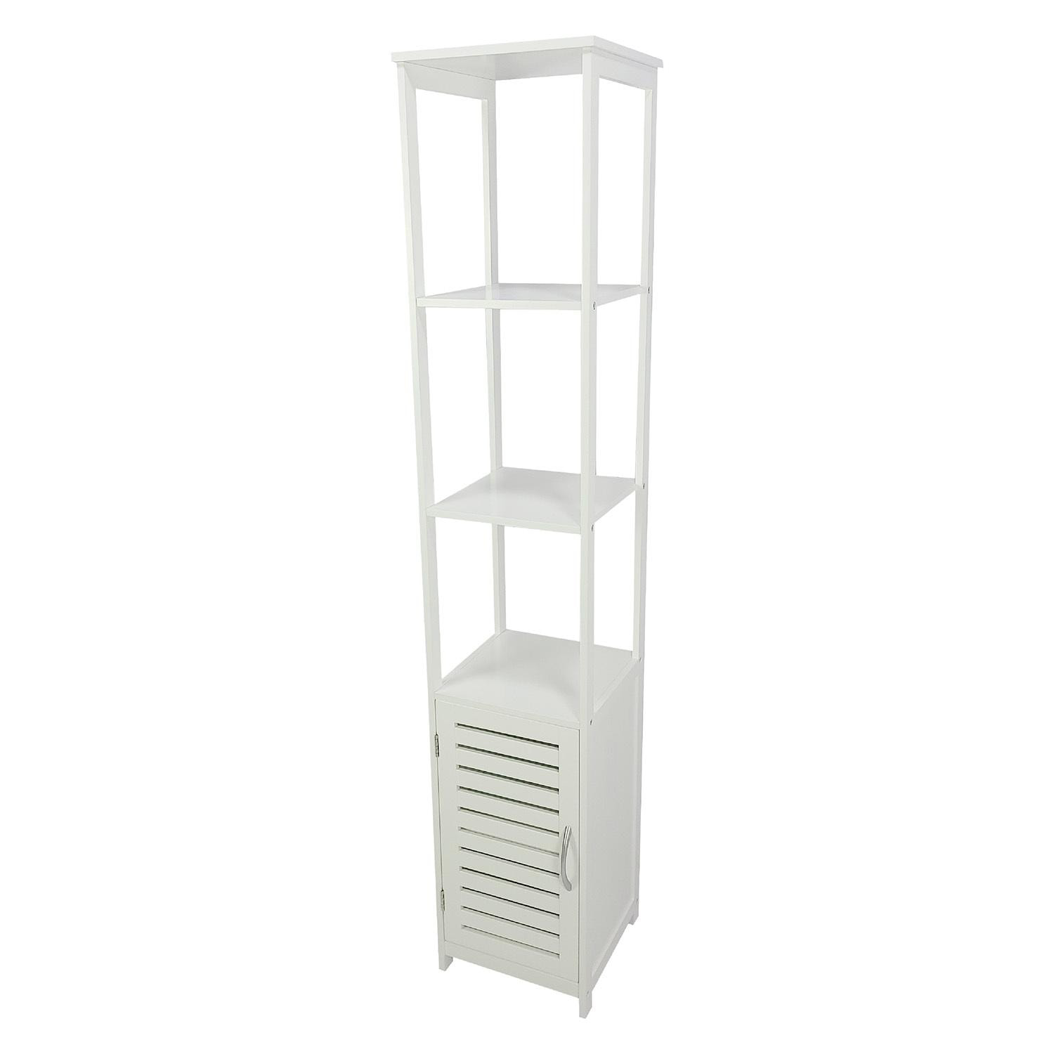 Adelaide - colonna multiuso con 1 anta e 2 ripiani - 30x30x156h cm bianco