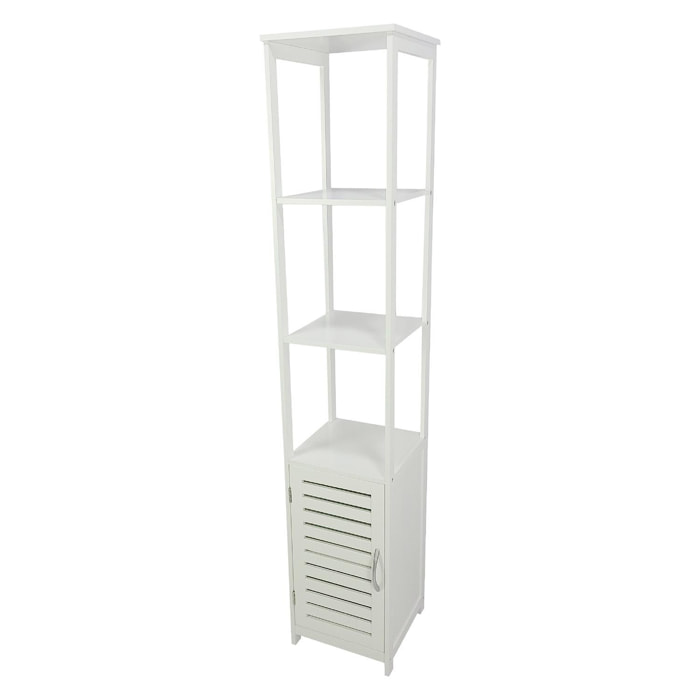 Adelaide - colonna multiuso con 1 anta e 2 ripiani - 30x30x156h cm bianco