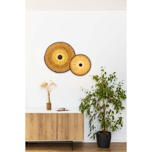 COSTAS 400 H140 Lampada da parete/plafoniera nera/ratan