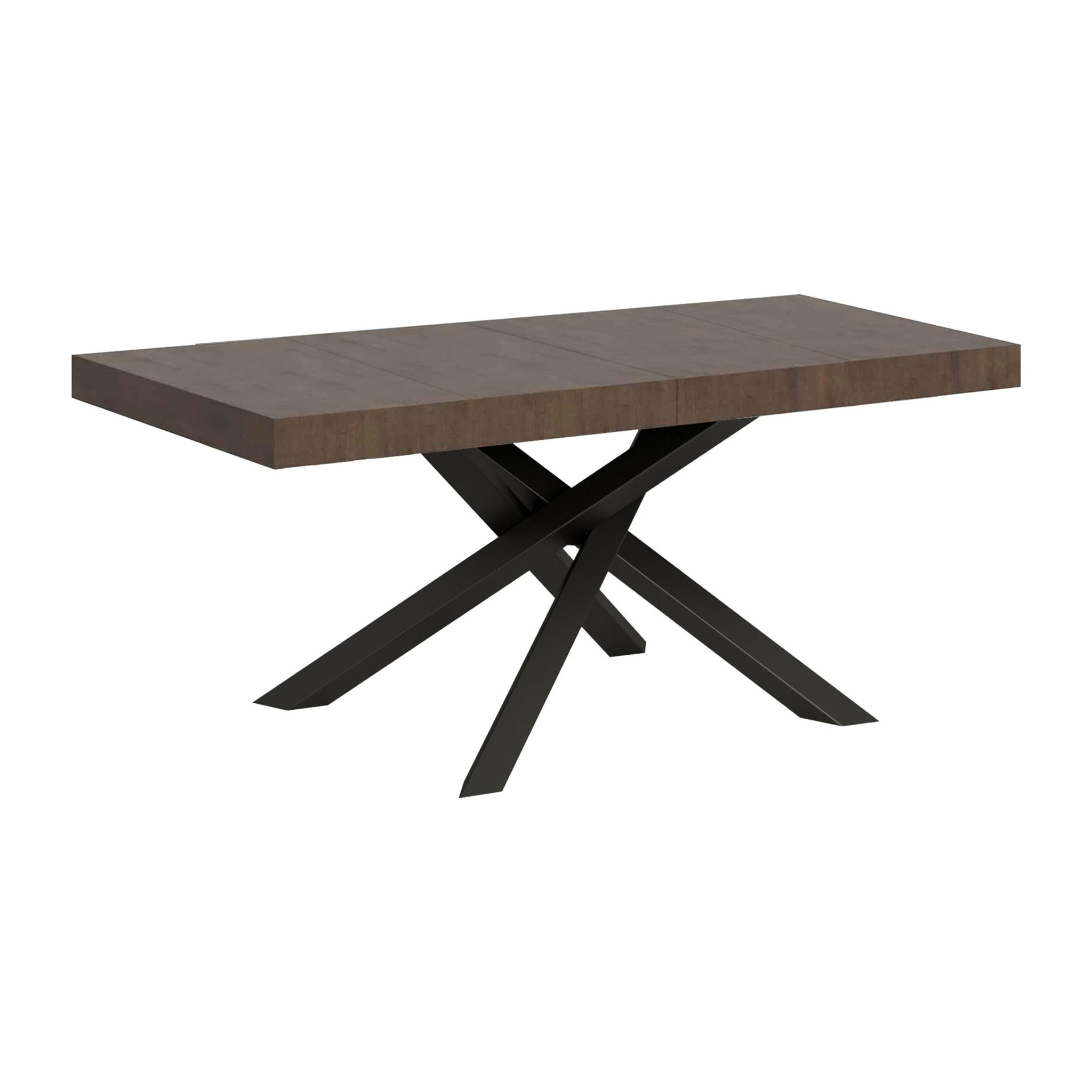 Mesa extensible 90x140/244 cm Volantis Premium Nogal estructura Antracita