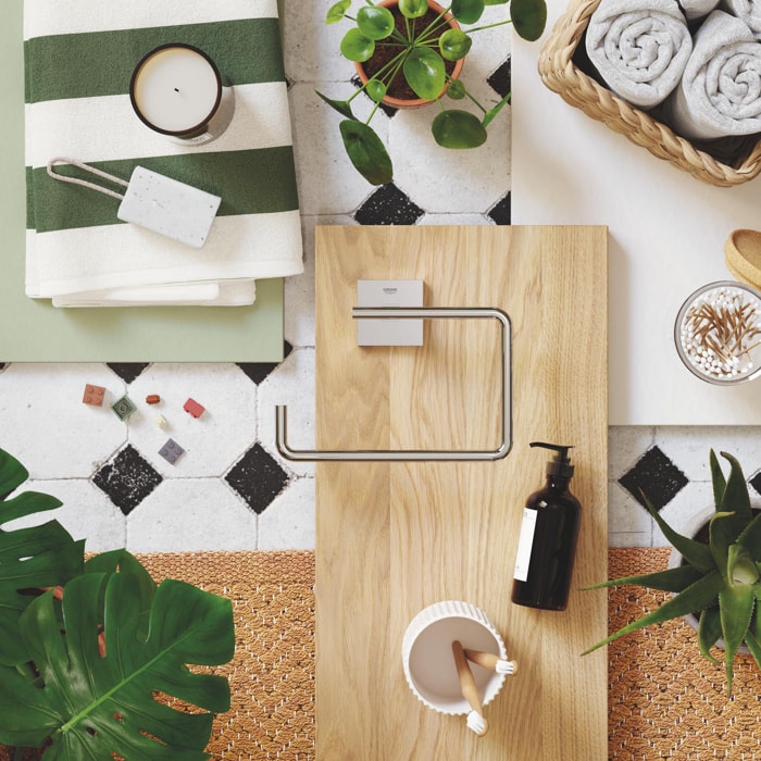 GROHE QuickFix - Start Cube - Anneau porte-serviette - Finition Chromée (à visser ou à coller)