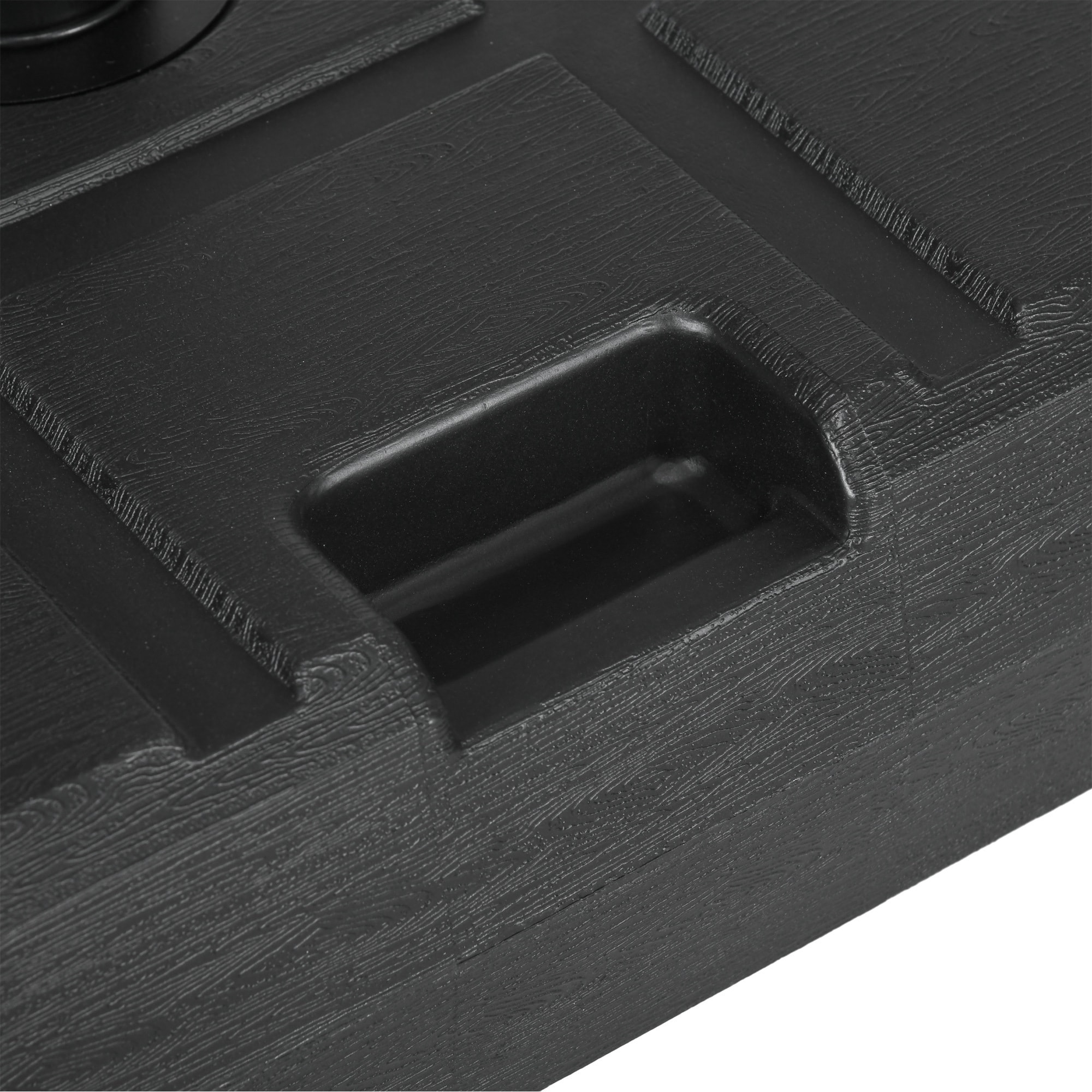 Base de Sombrilla Rectangular Soporte para Parasol Rellenable de Agua 30 kg y Arena 40 kg para Poste de Paraguas de Ø38/48 mm para Terraza Patio Jardín 49x49x36,5 cm Negro