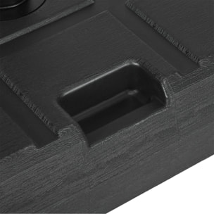 Base de Sombrilla Rectangular Soporte para Parasol Rellenable de Agua 30 kg y Arena 40 kg para Poste de Paraguas de Ø38/48 mm para Terraza Patio Jardín 49x49x36,5 cm Negro