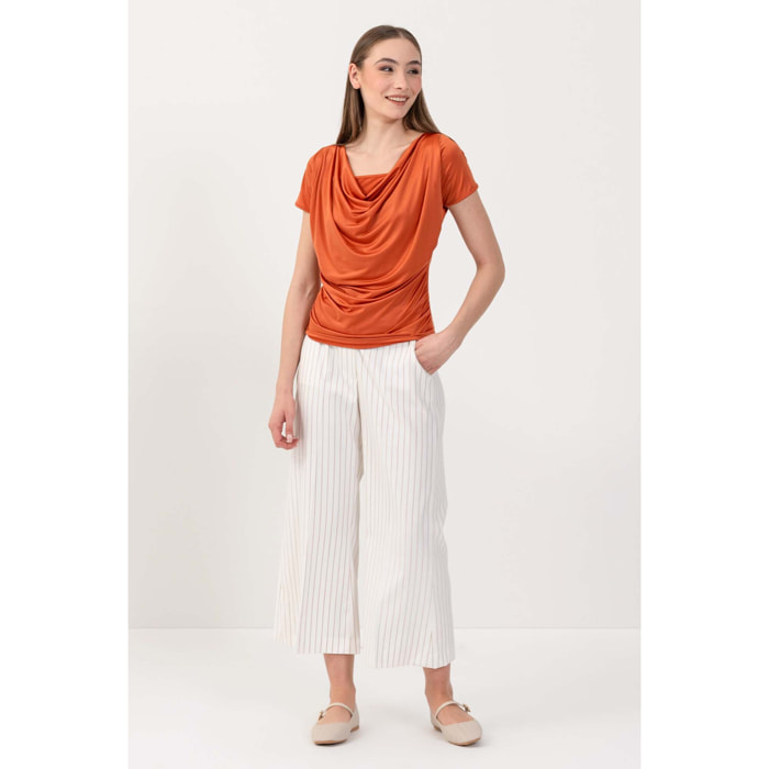 Kocca - T-shirt con scollo drappeggiato Donna
