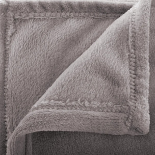 Plaid flanelle gris 125x150cm