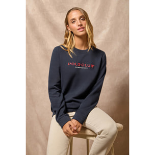 Sudadera azul marino slim con logotipo Polo Club