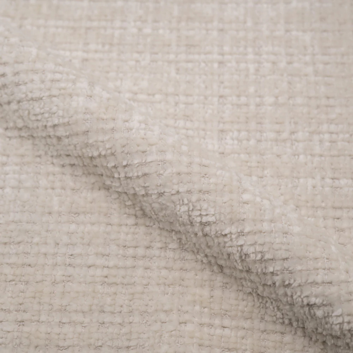 Lot de 2 chaises en velours chenillé écru et métal noir - Pulpy