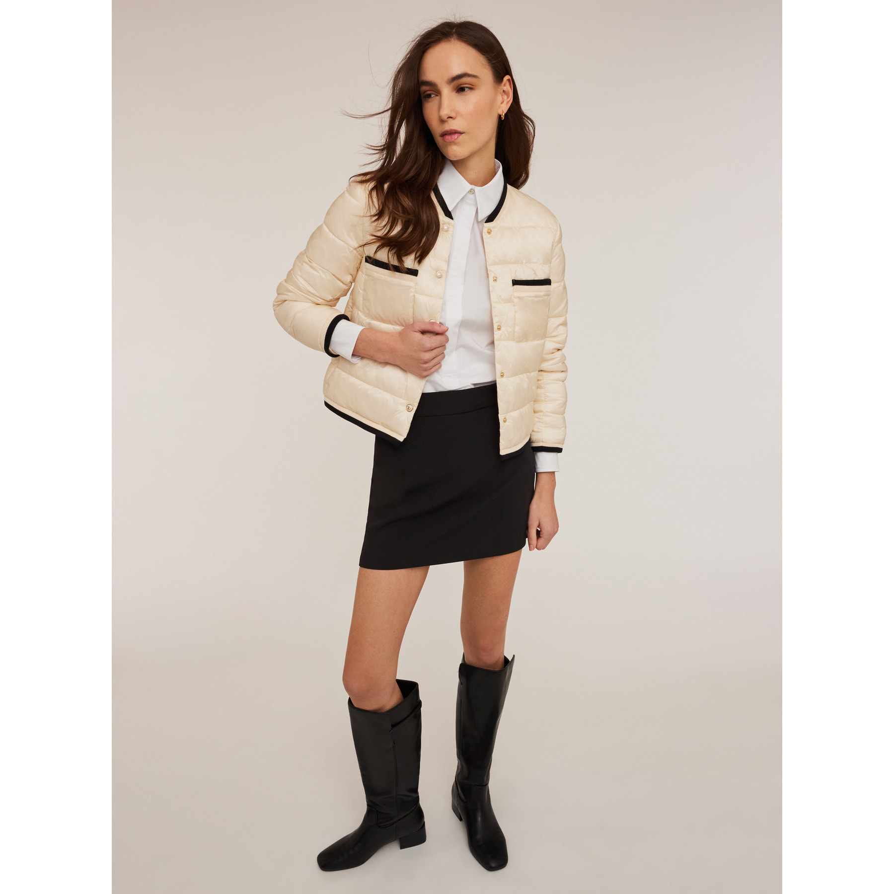 Motivi - Blusa con cuello de popelina - Blanco