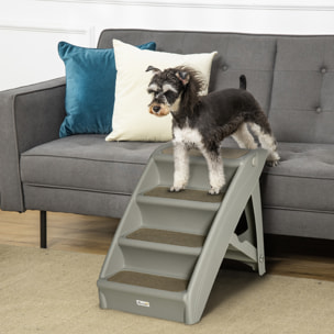 Escalier pour chien pliant 4 marches antidérapantes 10 Kg max. PP gris
