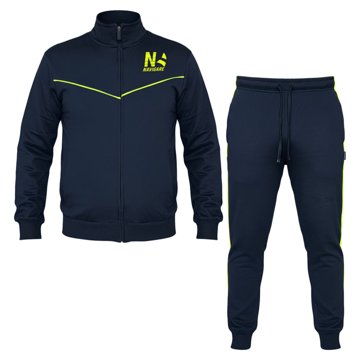 Tuta Uomo NAVIGARE Cotone Felpato Full Zip