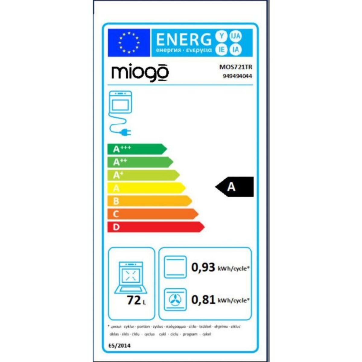Four encastrable MIOGO MOS721TR Steam