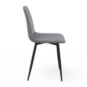 Chaises Fiona en velours et pieds métal - Mix color - gris clair, gris foncé, beige