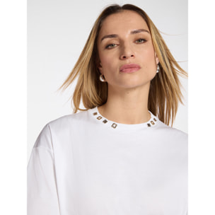 Elena Mirò - Camiseta con aplicaciones Monogram - Blanco