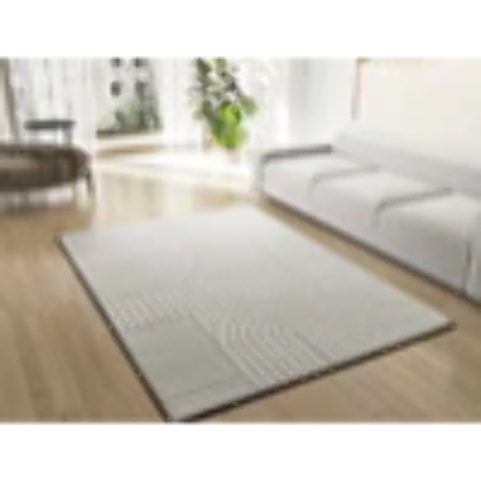 ZEN Alfombra de estilo escandinavo con relieve en color blanco, varias medidas disponibles.