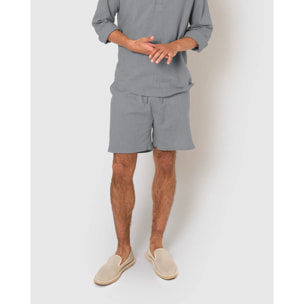 Pantalón corto algodón azul