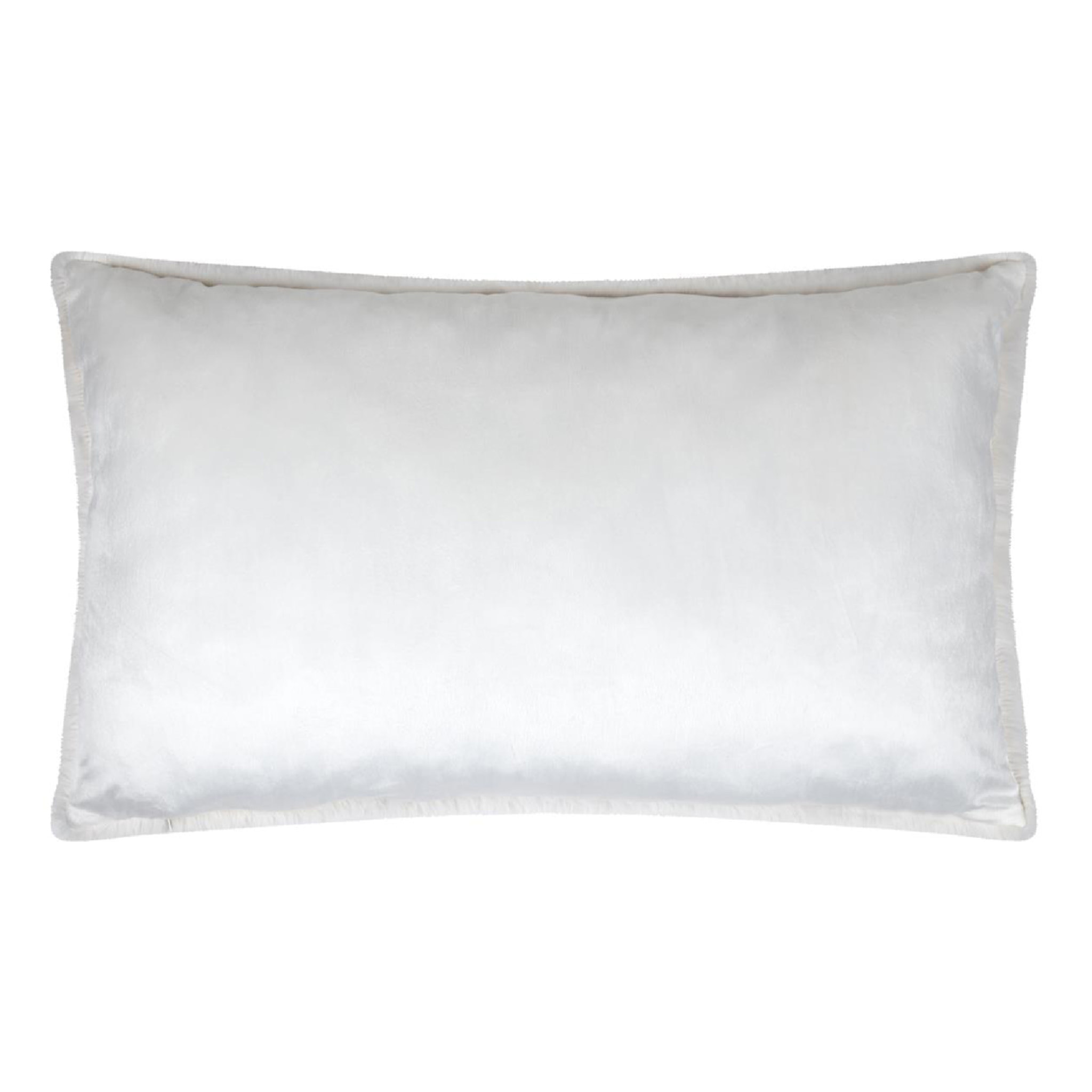 Coussin rectangulaire en fausse fourrure ultra moelleux - Ecru