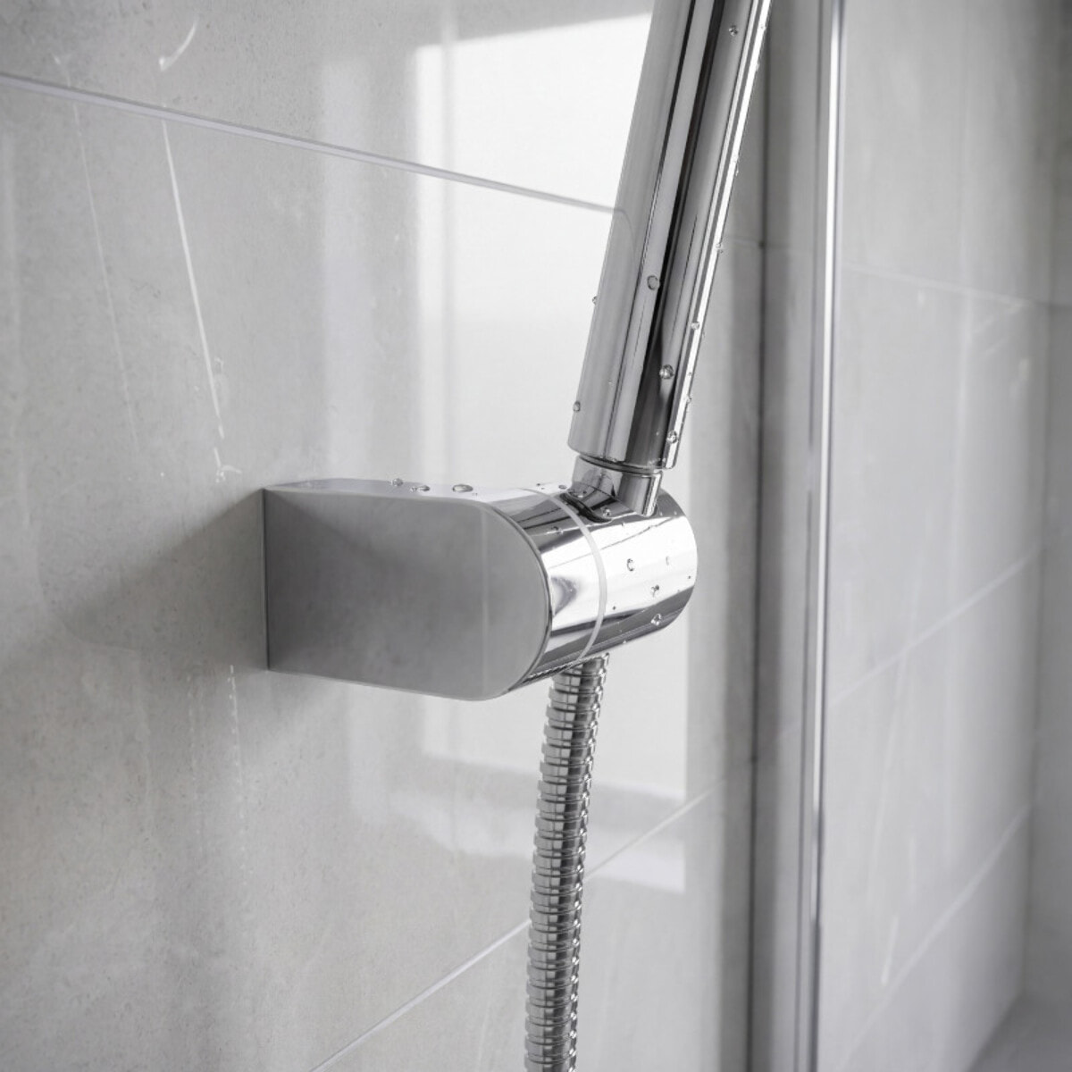 Support mural orientable pour pommeau de douche chromé – Réglable – Olga ABS
