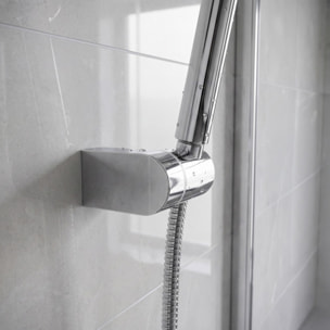 Support mural orientable pour pommeau de douche chromé – Réglable – Olga ABS