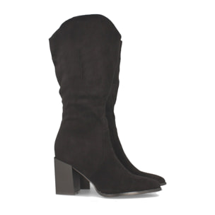 Bota de Tacon Cuadrado y Cremallera