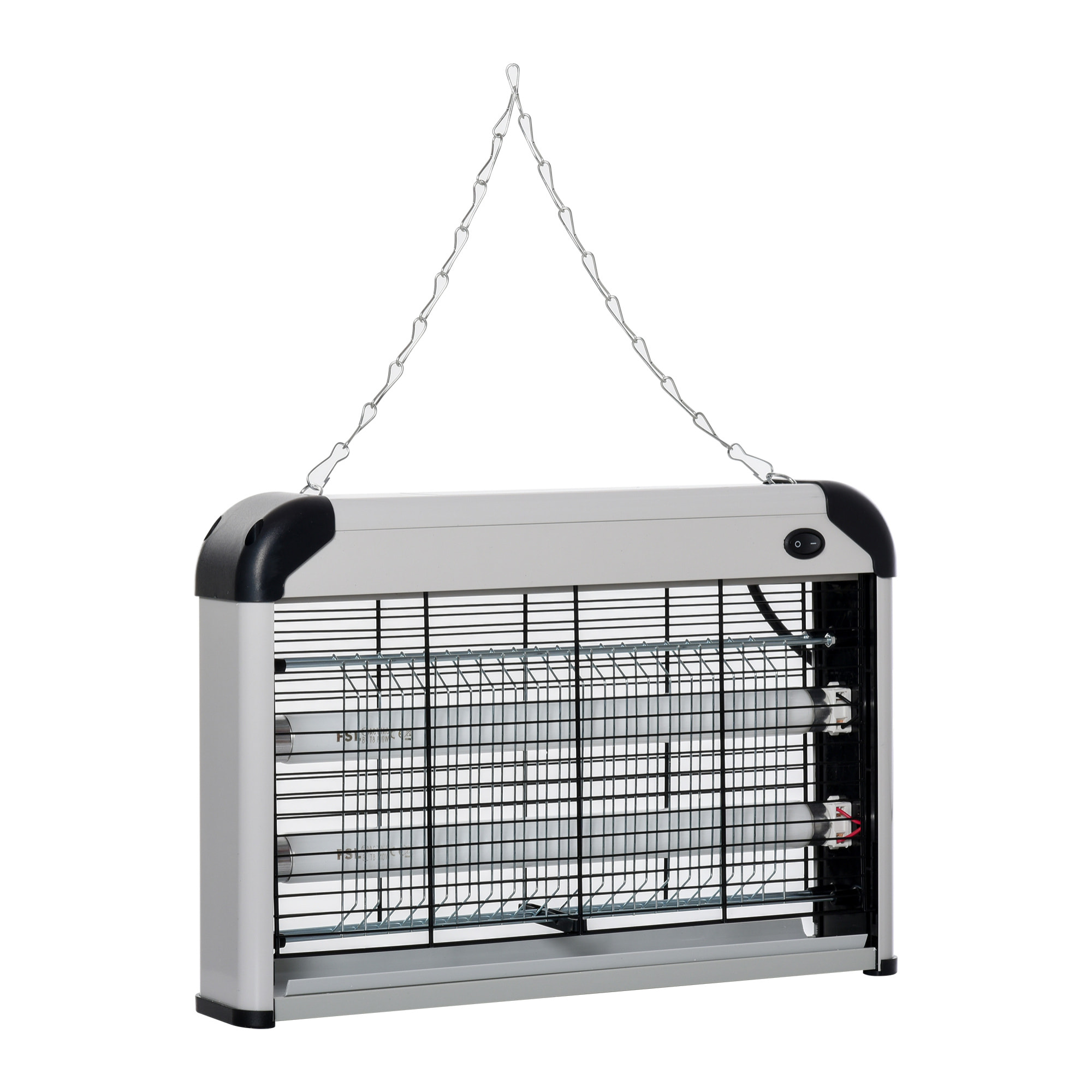 Outsunny Lampe UV anti-insectes anti moustique tue mouche électrique destructeur d'insectes 20 W noir gris