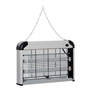 Outsunny Lampe UV anti-insectes anti moustique tue mouche électrique destructeur d'insectes 20 W noir gris