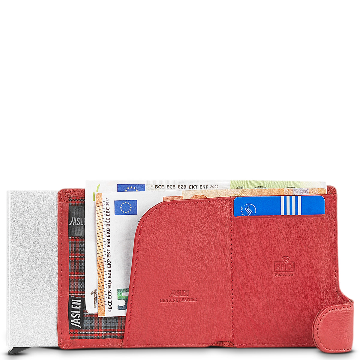 Cartera Tarjetero Hombre Billetera Piel Fina, Cómoda Y Ligera Para Tarjetas De Crédito. Carcasa Metálica Con Capacidad Para 7 Tarjetas Fundas Capa Protección Rfid