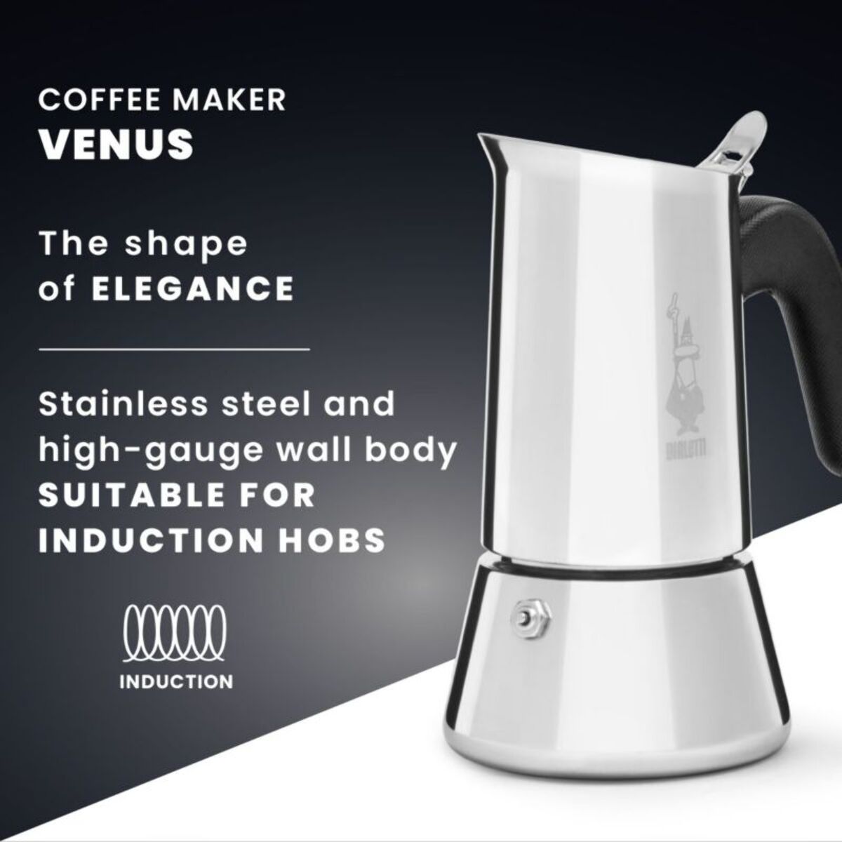 Cafetière italienne BIALETTI dont induction Venus - capacité 6 tasses