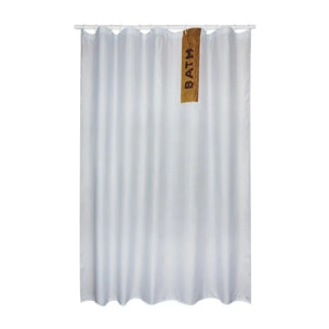 Rideau de douche Polyester IGUACU 180x200cm QUALITE PREMIUM Blanc - Anneaux inclus MSV