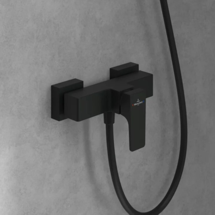 Mitigeur mécanique douche Architectura Square Noir mat