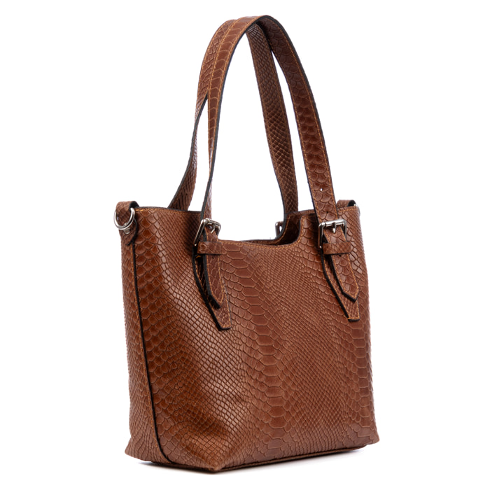 Arezzo Bolso tote Mujer.Piel auténtica Gamuza Grabado Serpiente