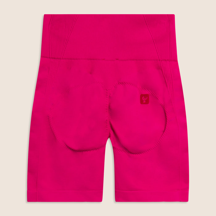 Leggings Corti Seamless con Vita Alta e Inserti in Costina