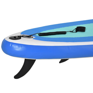 Stand up paddle gonflable surf planche de paddle pour adulte dim. 305L x 75l x 15H cm nombreux accessoires fournis PVC