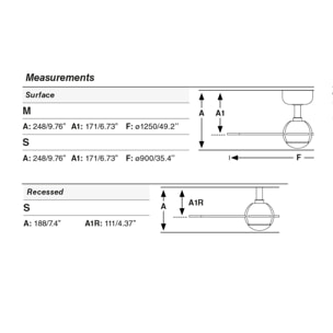 SFERA M Ventilatore a soffitto nero