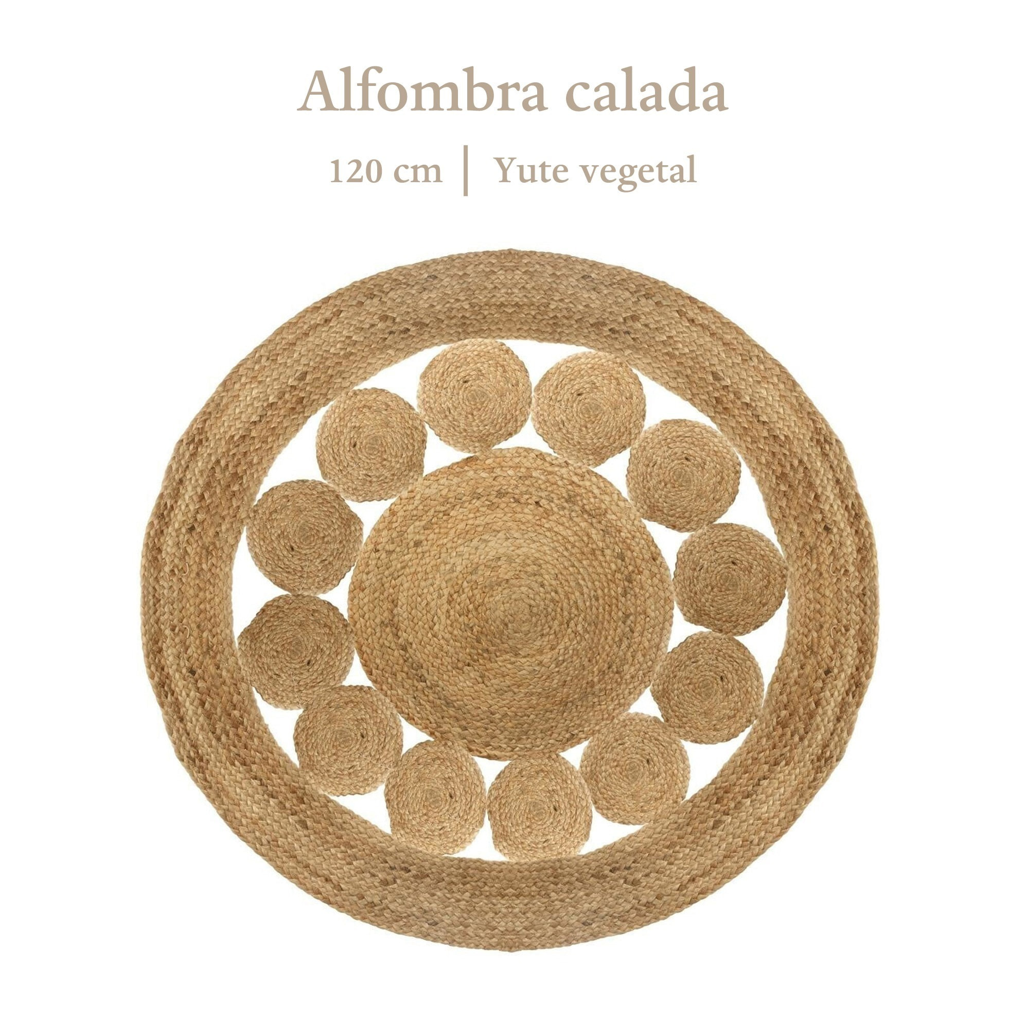 Alfombra de yute calada 120 cm x1 cm scalpers home