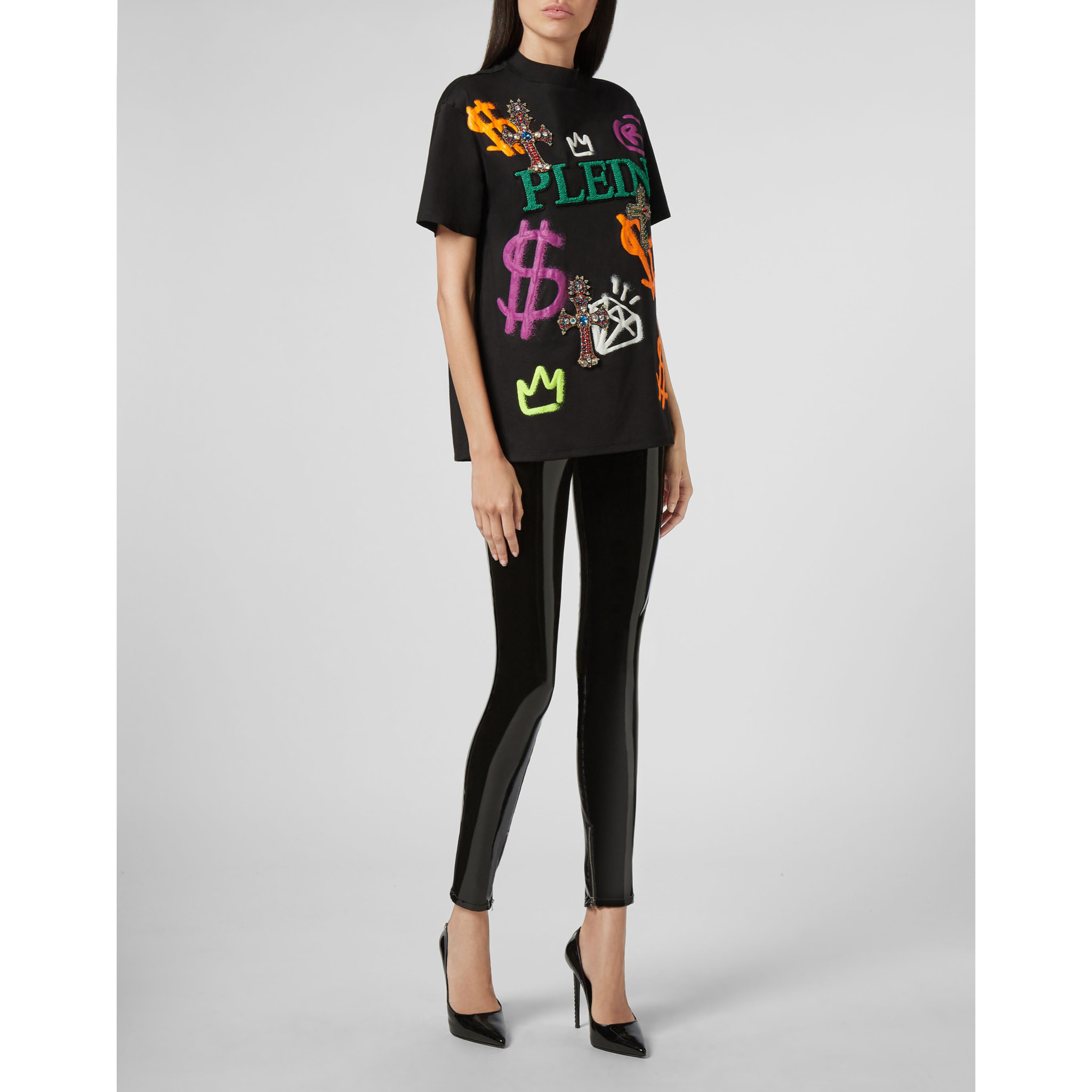 PHILIPP PLEIN T-shirt Round Neck SS Baroque cross