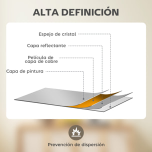 Espejo Rectangular de Pared, 70x50 cm, Espejo de Ventana con Marco de Metal, Decorativo para Salón, Dormitorio, Entrada