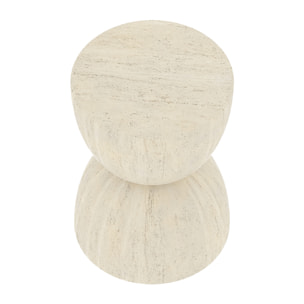 Framboise – Table d'appoint en magnésie blanche mouchetée