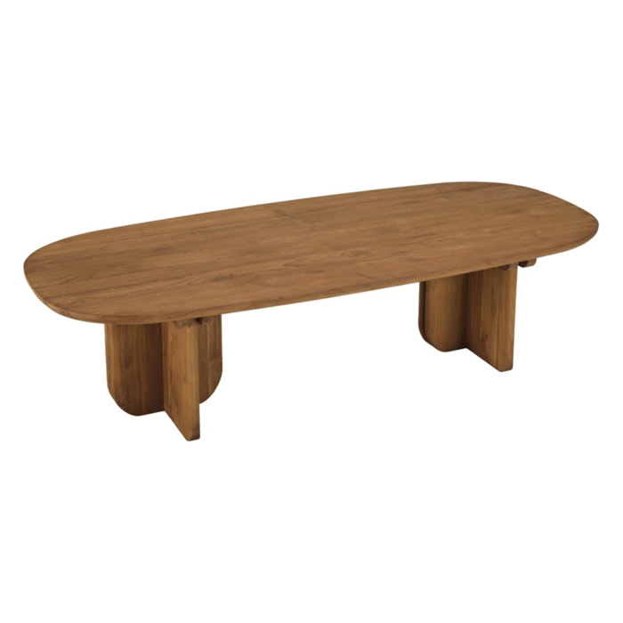 SIXTINE - Table basse 140x60cm en bois de teck recyclé