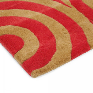 Tapis salon et chambre fait à la main en laine motif seventies