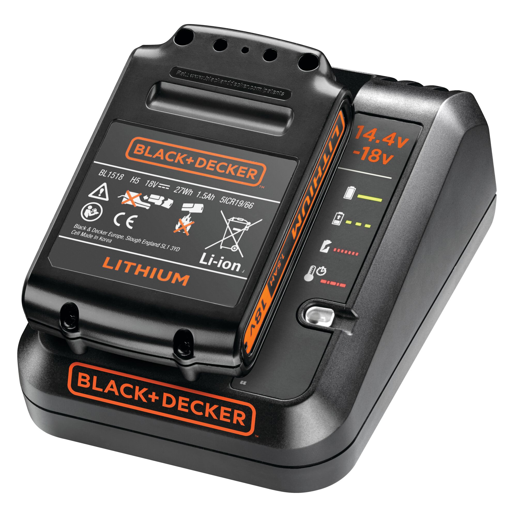 Chargeur 1 A pour batteries 18 V et 14.4 V BLACK+DECKER BDC1A-QW