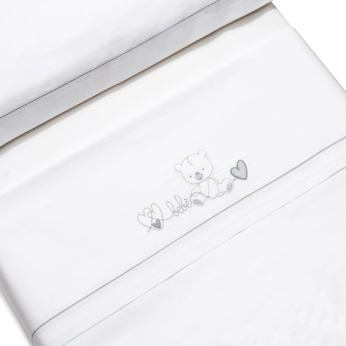 Juego de Sábanas para Carro mod. Corazón Oso Bebé