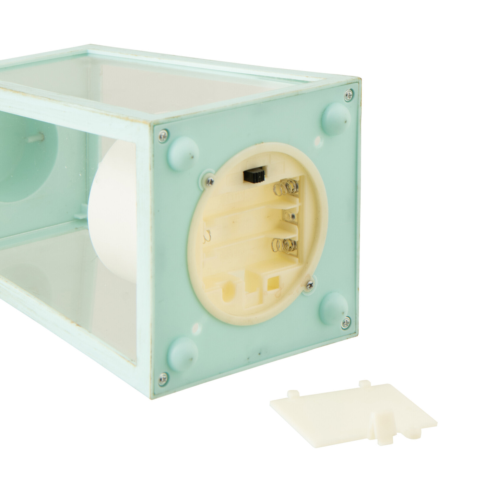 J-Line Lanterne + Bougie - verre - turquoise - small - 2 pièces - lumières LED