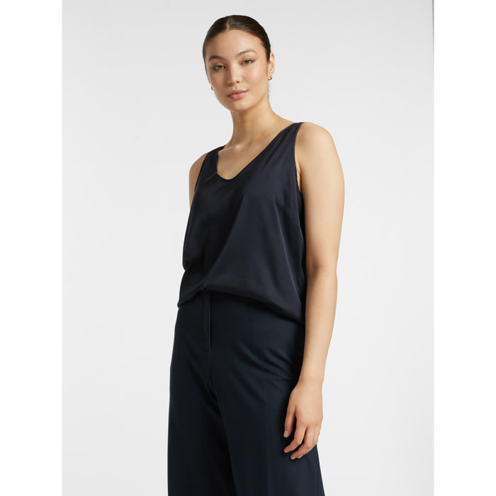 Elena Mirò - Top in raso stretch - Blu