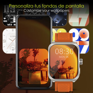 DAM Smartwatch Z88 Pro doble pulsera. Funciones outdoor, llamadas BT, notificaciones push. Funciones deportivas + salud. 5,2x1,2x4,1 Cm. Color: Plata