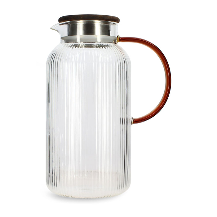 Pichet en verre et anse ambre 2L KARL