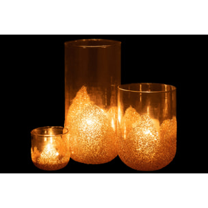 J-Line bougeoir Strass - verre - transparent/or - large